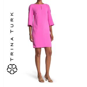 Trina Turk Larsen Keyhole Shift Dress with Pockets